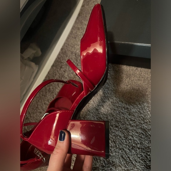 Zara red block high heel Mary Janes - Picture 7 of 7